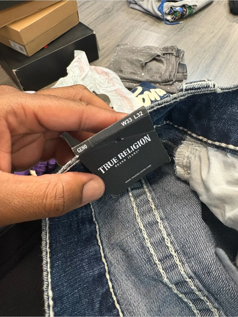 True Religion Men's Medium Blue Slim Straight Jeans